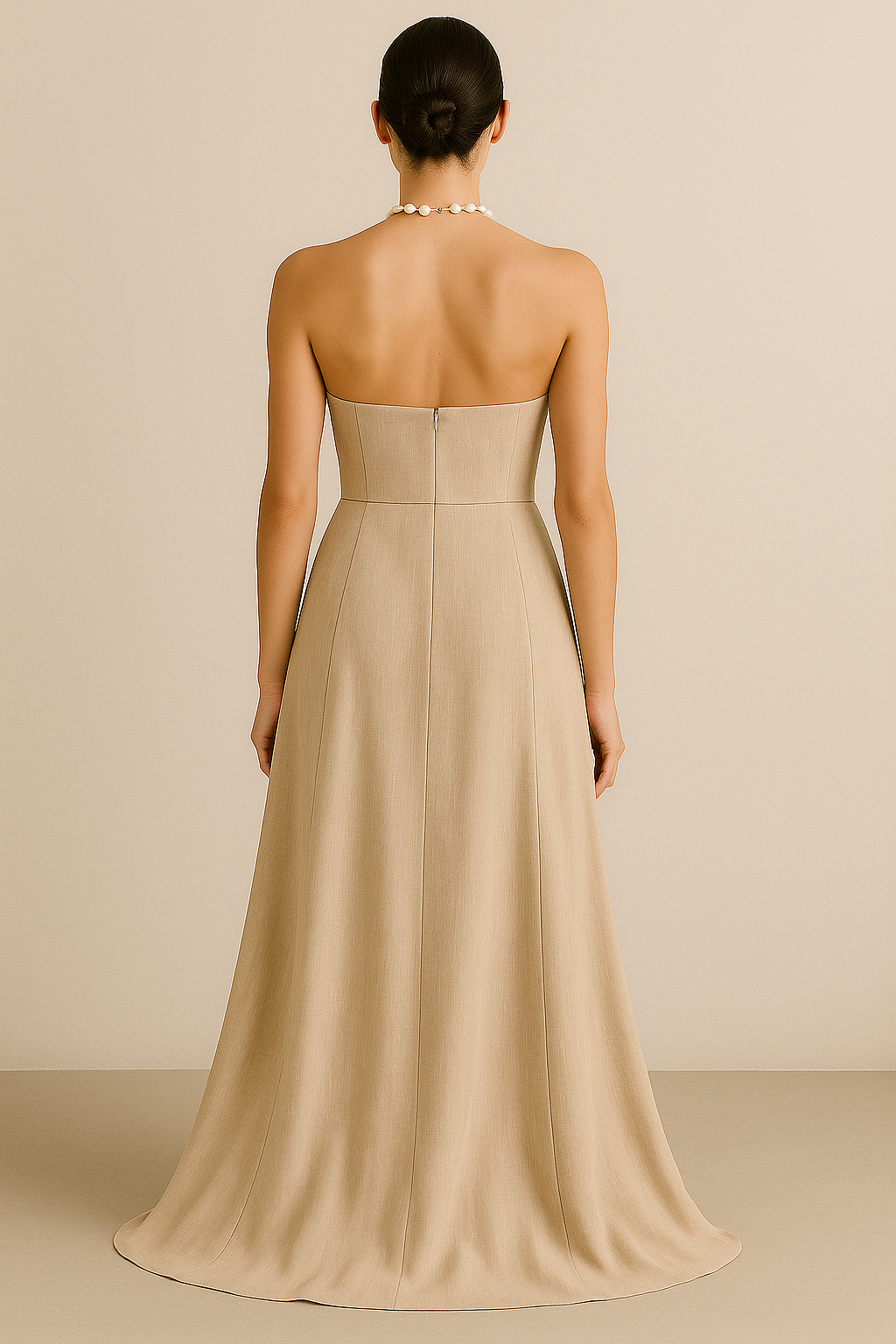 Desert Linen Strapless Maxi Dress
